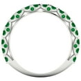 thumbnail image 5 of 3.13 ctw Wedding Band for Women - 14K White Gold Simulated Emerald Stackable Eternity Ring, 5 of 6