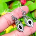 thumbnail image 3 of Natural Black Onyx Gemstone Handmade 925 Sterling Silver Earring 2.01", 3 of 3