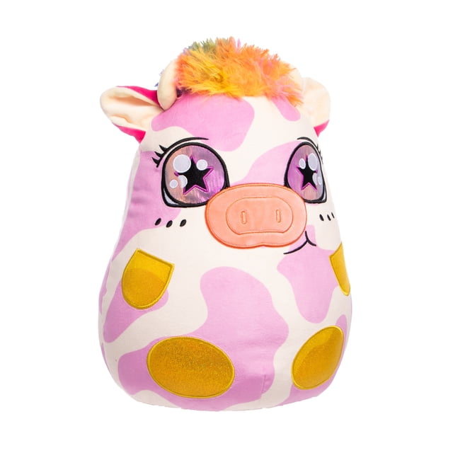 Muñeco de peluche suave, Shinymals, Vaca de colores, para niñas, 25 cm de alto. Marca Ruz.