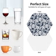 thumbnail image 6 of Zufioo Hawaiian Style Print Leather Coaster Set, Decorative PVC Coasters 4-pack - Scald and Stain-resistant, Suitable for Home, Cafes, Restaurants-Hexagon, 6 of 6