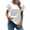 White, variant on Babysbule Women's Shirts Fashion Women's Summer Round Neck Solid Short Sleeve Short Letter Top Blouse