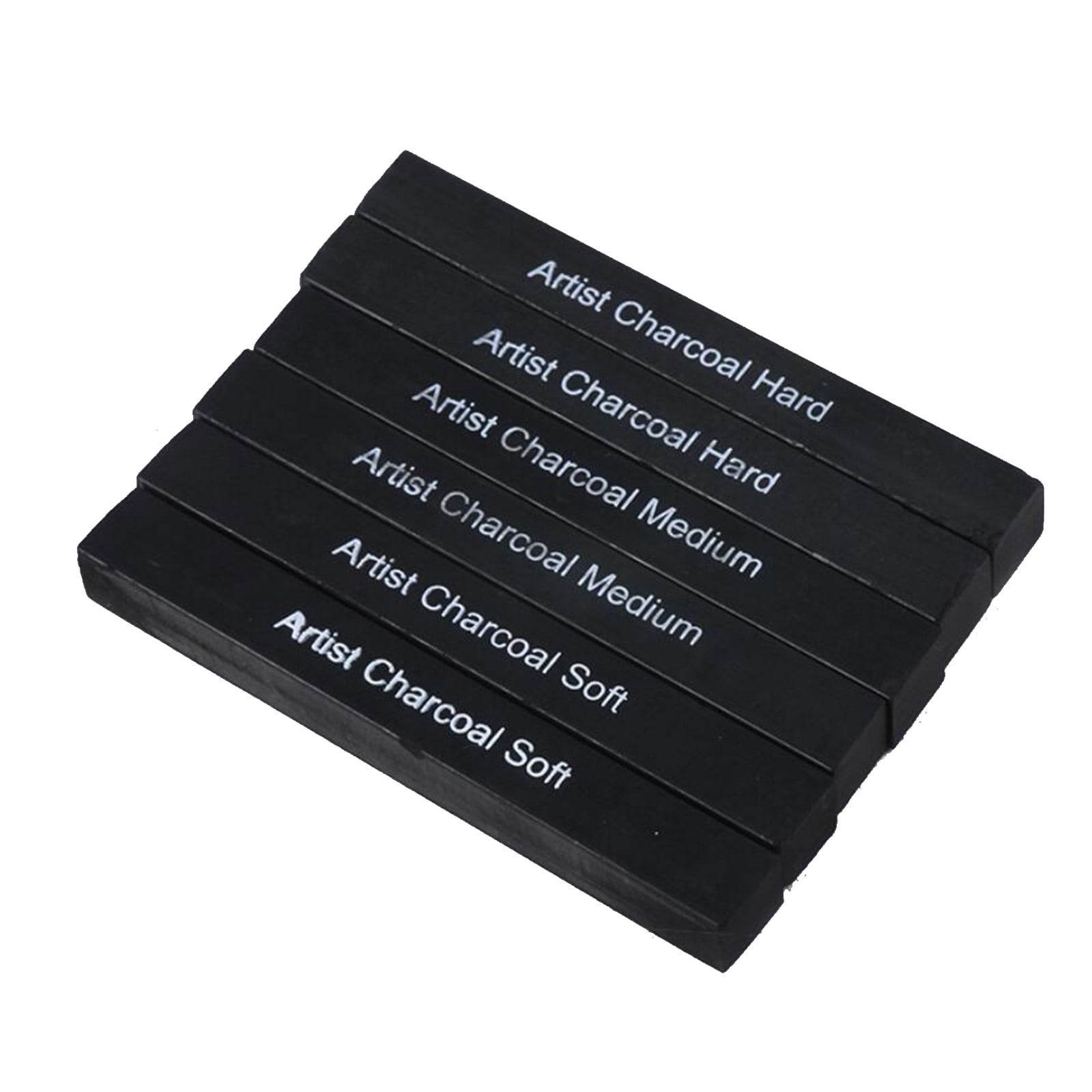 6 pcs Compressed Charcoal Sticks Kit for Sketching Soft Medium Hard for Artists