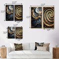 thumbnail image 4 of Designart "Vintage Gold Spiral Liquid Black II" Abstract Spirals Framed Wall Art Set Of 2 - Transitional Gold Gallery Wall Frame Set For Home Decor, 4 of 6