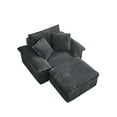 thumbnail image 5 of Miniyam 63" x 47" Oversized Chaise Lounge Chair Indoor with Thick-Cushioned Ottoman, Cloud-Like Comfort, No Assembly Required, Grey, 5 of 7
