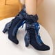 thumbnail image 4 of Zapatos de mujer Moda de invierno Vendaje Botas de montar Casual Cálido Tacones altos Bowknot Retro Botas de tubo medio Wmkox8yii hfjk1309, 4 of 6