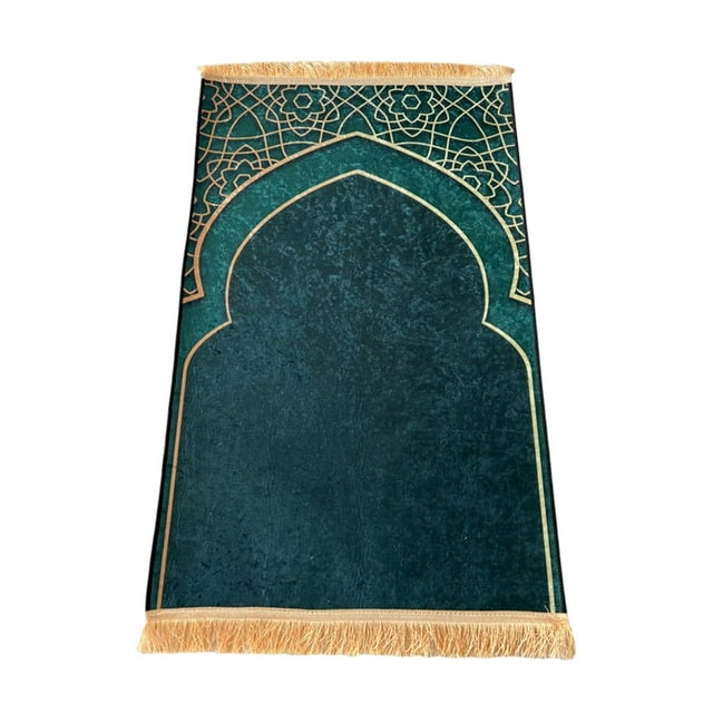 Alfombra de oración Gloria para niños de poliéster de felpa suave Verde