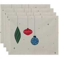 Simply Daisy 18" x 14" Light Bright Holiday Print Placemats, Set of 4