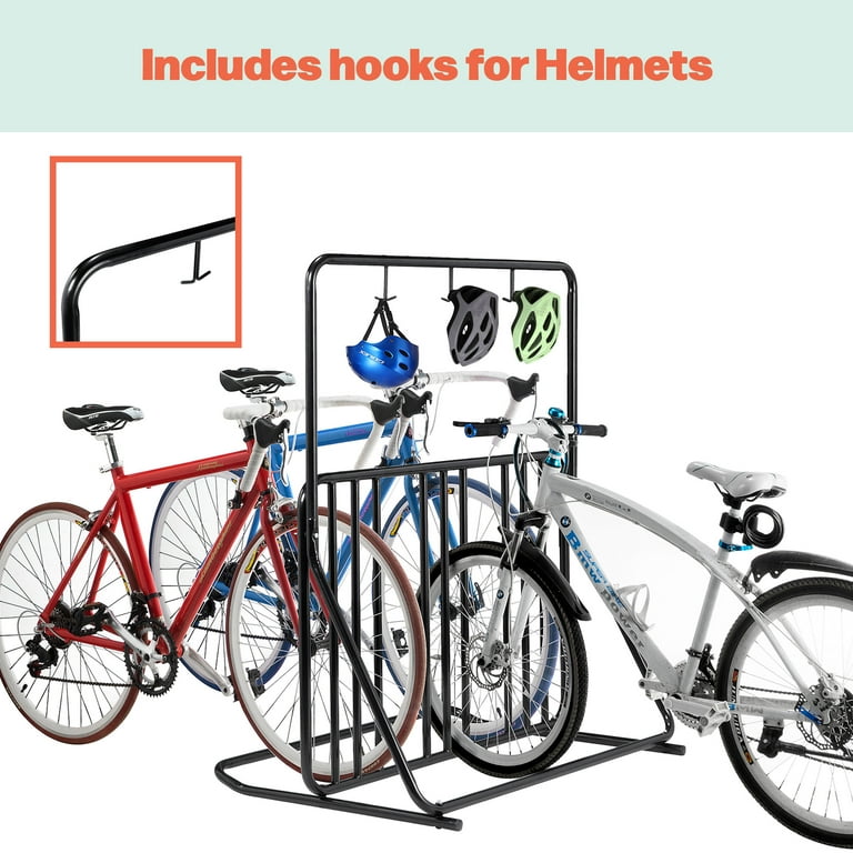 Free Shipping RAD Cycle Freestanding Dual Sided Bike Rack with Helmet Hangers Black Walmart