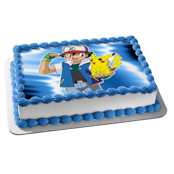 Pokemon Pikachu Ash Ketchum Edible Cake Topper Image Walmart Com Walmart Com