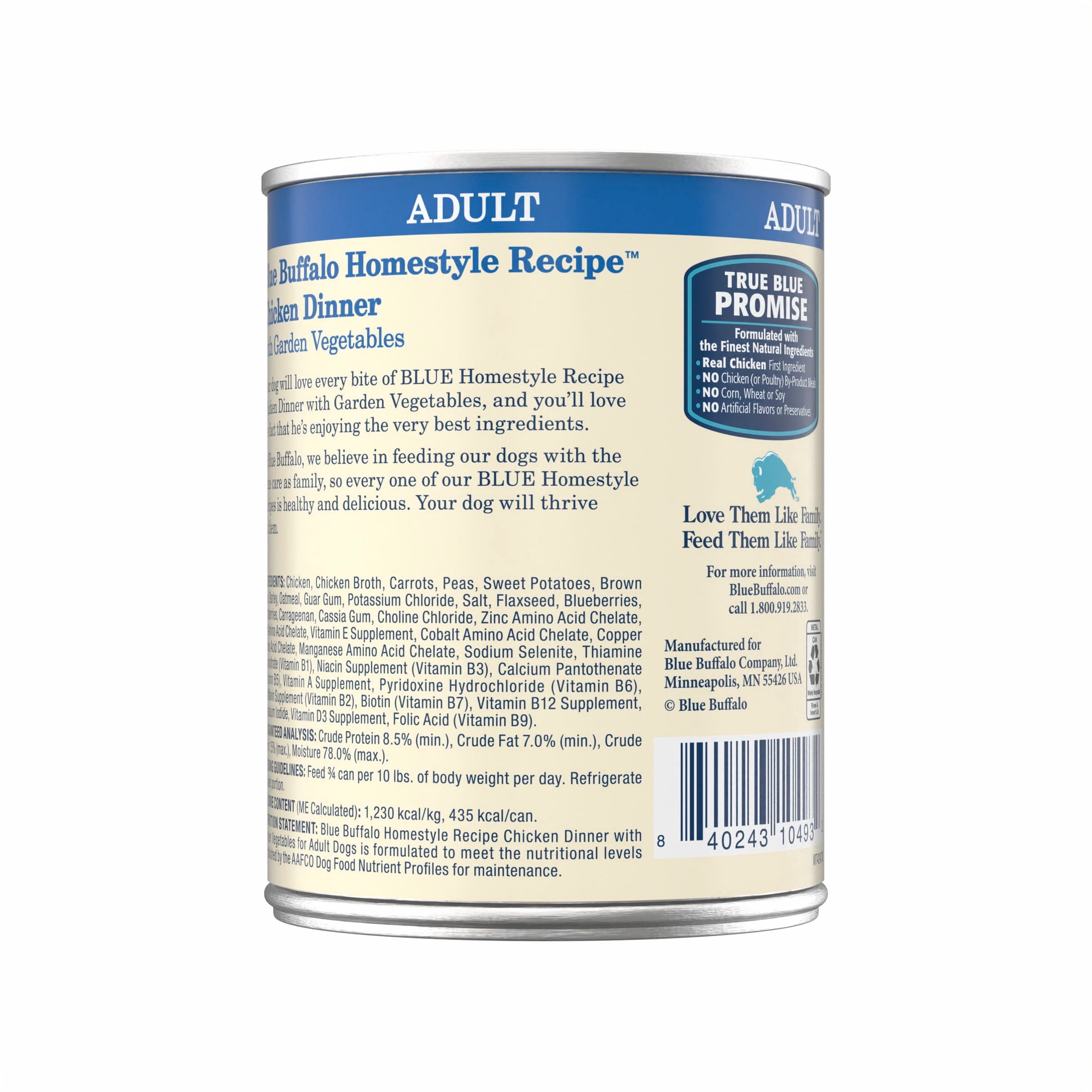 (24 pack) Blue Buffalo Homestyle Recipe Natural Adult Wet Dog Food, Chicken, 12.5oz. Can