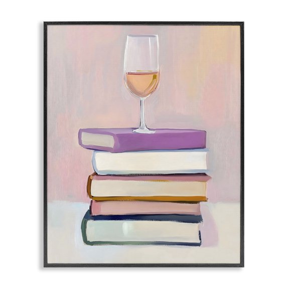 Stupell Industries Glam Books & Champagne Lifestyle Black Framed Giclee Art, 11 x 14, by The Prints Vibe