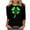 Black-D, variant on Womens St Patricks Day Clover Print Pullover 3/4 Sleeve Casual T-Shirt Shamrock Green Theme Soft Comfortable Festival Party Wear Top Green