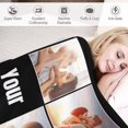 thumbnail image 4 of Custom Blanket Personalized Bed Throw Blanket with Photos Text, Customized Blankets with Photos Collage Customized Blankets for Family Birthday Wedding Gift, Gary, 60" x 50" Blankets, 4 of 5