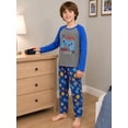 thumbnail image 2 of Beezizac Boys 2‑Piece Raglan Long Sleeve Pajama Set, Player Ready Game Controller & Mixed Sports Racing Graphic Kids Sleepwear Size 18, 2 of 7