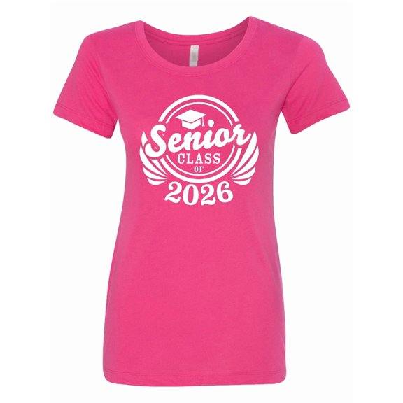 Inktastic Senior Class of 2026 in White with Graduation Cap Women's T-Shirt