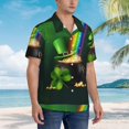 thumbnail image 3 of Fuzoiu St. Patrick's Day4 Print Hawaiian Shirt for Men, Summer Beach Casual Short Sleeve Button Down Shirts, Men’s Beach Summer Shirts with Pocket,X-Large, 3 of 7