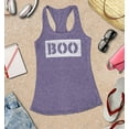 thumbnail image 3 of S4E Women's Distressed Boo Halloween Racerback Slim Fit Medium Purple, 3 of 4