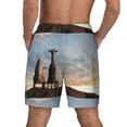 thumbnail image 4 of Uemuo Elephant Giraffe Pattern Mens Swim Trunks Quick Dry Board Shorts with Mesh Lining, Stretch Beach Shorts Quick Dry No-Chafing Board Shorts-X-Large, 4 of 9