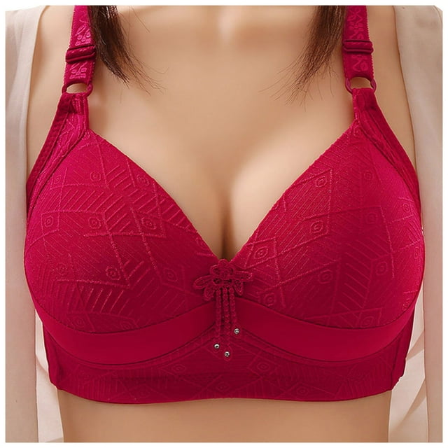 FhsagQ Bra Bras for Women 2 Piece Set Comfortable Seamless Full Coverage Bra for Women Wireless Bras with Soft Support Regular and Plus Size Bras for Women 2 Piece Set Bras for Women with Robe Red 40