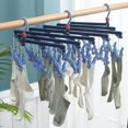 thumbnail image 2 of SLGHLSAHG Plastic Folding Multi Head Drying Rack Multi Clips Socks Underwear Hanger Windproof Multifunctional Clothespin Classic Dark Purple 29 Clips44504, 2 of 5