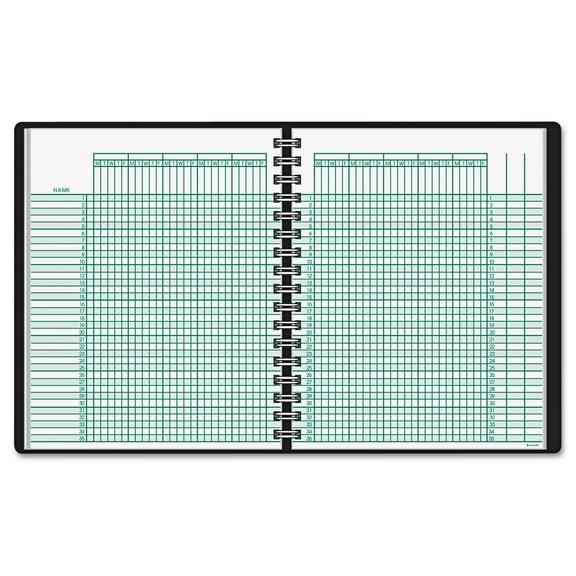 At-a-glance Undated Class Record Book, 10 7/8 X 8 1/4, Black