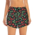 thumbnail image 2 of Daiia Strawberry Pattern Women's 2 in 1 Running Shorts - Lightweight Athletic Workout Gym Yoga Shorts Liner with Phone Pockets-Large, 2 of 7