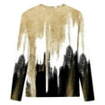 thumbnail image 4 of IROINNID Reduced Ladies Long Sleeve T Shirts 3/4 Sleeves Lounge Shirts Pullover Loose Tunic Tops Print O-Neck Blouse,Yellow, 4 of 5