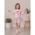 thumbnail image 3 of RUINIXCW Kids Toddler Baby Girl Halloween Outfit Little Baby Girl Spring Fall Clothes Long Sleeve Sweatshirt Top and Ghost Print Mesh Tutu Skirt Set, 3 of 9