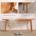 thumbnail image 3 of Walnut Solid Wood Bench, 39.4" L – Narrow Mid-Century Wooden Benches for Entryway, Kitchen, Dining, Bedroom & Shoe Storage, 3 of 7