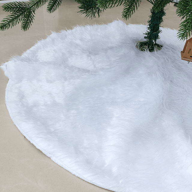 Funda para base de árbol de Navidad de 30.7 in, suave y redonda alfombra blanca para árbol de Navidad, funda de felpa para base de árbol de Navidad para decoración de árbol de Navidad para fiesta de Navidad en casa Rojo Verde MX-0127309FYD