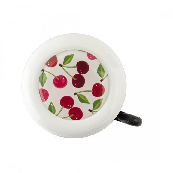 Cruiser Candy Fashion Bicycle Bell, Classic Steel Ringer with Loud Clear Sound, Stylish Bike Bell for Adults & Kids, Polished Steel, Style, Easy Install, Universal Fit for Handlebars - Cherry Pie