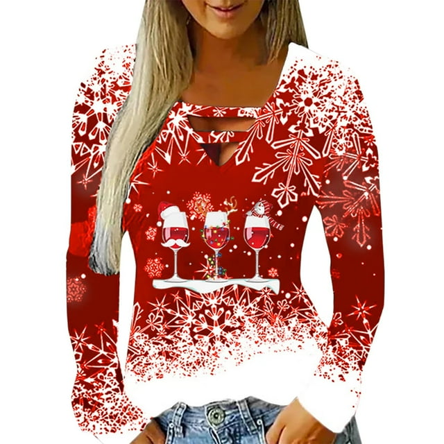 Womens Fashion V-neck Irregular Splicing Long Sleeve Loose T-shirt For Women
