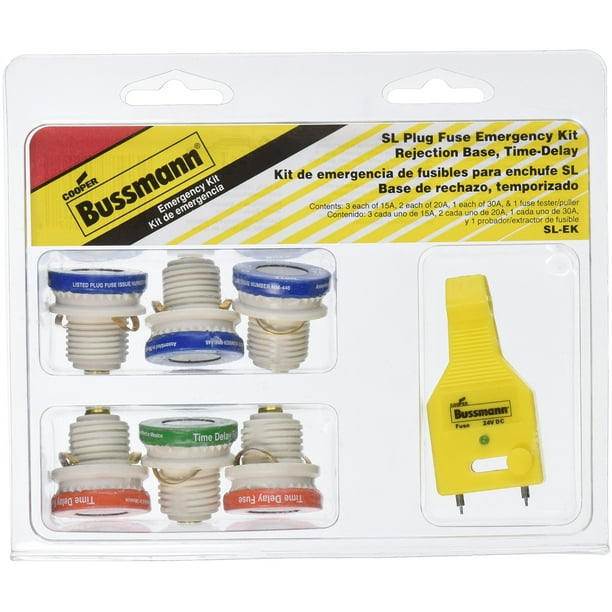 Fusible Bussmann SL-EK, surtido 15 A, 20 A, 30 A, con comprobador