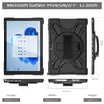 thumbnail image 3 of XYX Case for 12.3 inch Microsoft Surface Pro 7+ Plus/Pro 7/6/5/4, 360 Rotating Heavy Duty Shockproof Cover with Kickstand and Hand Strap (Black), 3 of 7