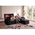 thumbnail image 3 of 108" Modern Cloud Couch, Plush L Shaped Sectional Couch with Ottoman, Comfy Boneless Couch Modular Sofa, High-Density Memory Foam Deep Seat, No Assembly Required, Pet-Friendly, Black, 3 of 12