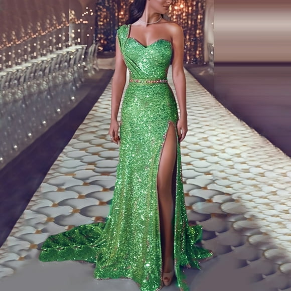 GZWYHT Dresses for Women 2024,Prom Dresses Women Sequin Prom Party Gown Sexy Gold Evening Bridesmaid V Neck Long Dress Formal Dresses,Graduation Dress,Green Dress,Corset Dress 2XL