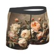 thumbnail image 3 of Daiia Vintage Peonies Rustic Charm Men's Underwear Boxer Briefs, Cotton Stretch Moisture-Wicking Underwear-Medium, 3 of 9