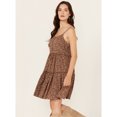 thumbnail image 2 of Cleo + Wolf Women's Beau Printed Mini Dress Chocolate   US, 2 of 4