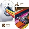 thumbnail image 6 of Colorful Striped Area Rug 3x5 FT, Non Slip Entryway Bedside Carpet, Modern Rainbow Abstract Graffiti Art Washable Floor Carpet Indoor Mat Non-Shedding Throw Rug for Dorm Kitchen Home Office, 6 of 7