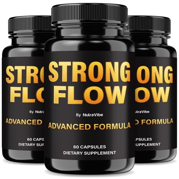 (3 Pack) Strong Flow Capsules - Official StrongFlow Pills For Prostate Heath, All Natural Formula To Support Control, Energy & Overall Well-Being, Reviews (180 Capsules)