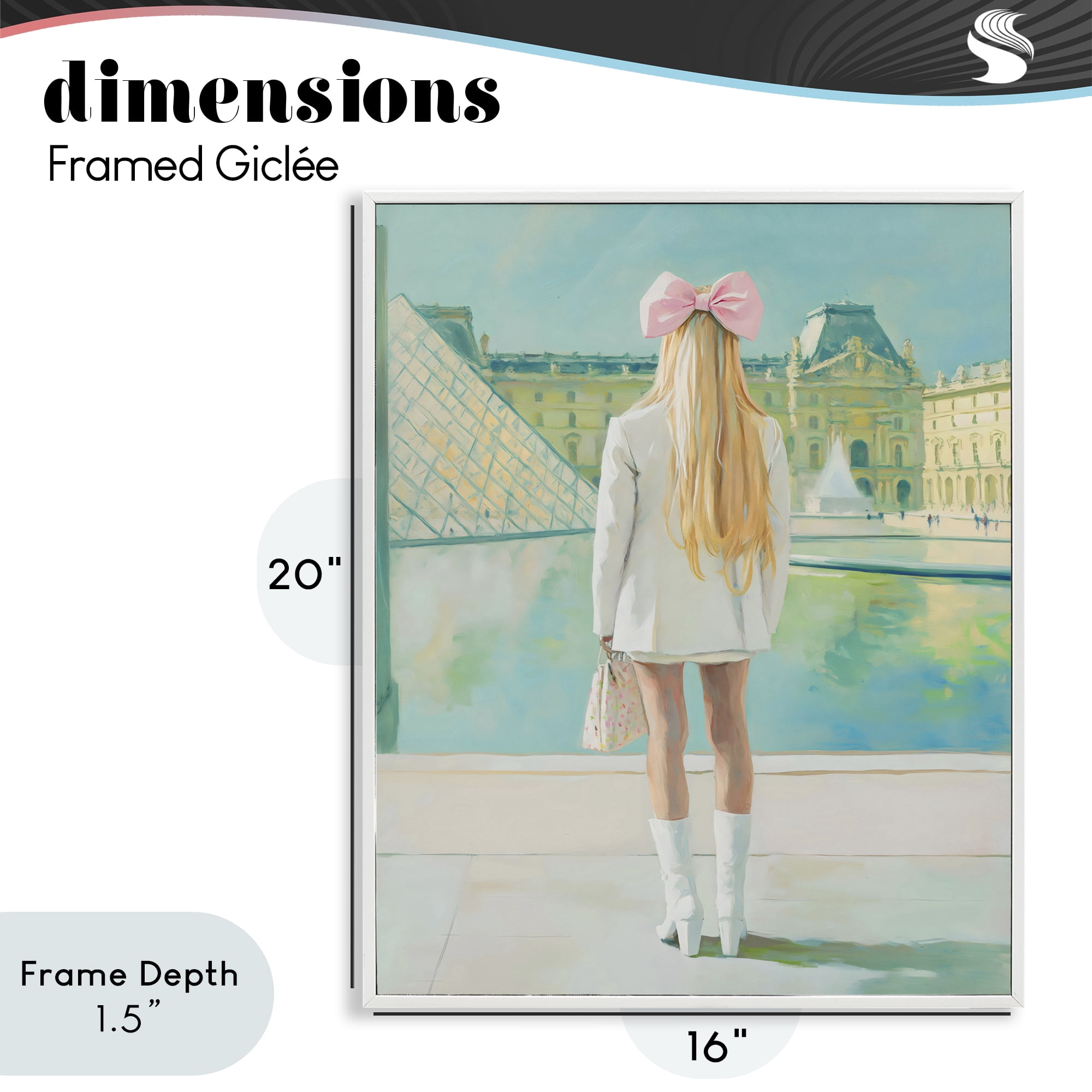 Stupell Industries Girl In Paris Observing White Framed Giclee Art, design by The Prints Vibe