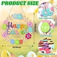 thumbnail image 3 of Wooden Easter Decoration Door Wreath for Front Door Sign Wall Signs Rabbit Spring Decoration, Hollow Bunny Sign Flower Egg Welcome Hanging for Home Wall Decor, 3 of 8