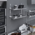 thumbnail image 6 of AmGood 16 in. x 36 in. Two-Tier Metal Wall Mount Shelf | Staunless Steel Shelving for Commercial Kitchen, Closet, Garage, Pantry, etc, 6 of 9