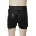 thumbnail image 4 of MSemis Kids Girls Shiny Sequins Shorts Elastic Waist Hip Hop Jazz Dance Bottoms Black 3-4, 4 of 6
