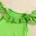 thumbnail image 5 of ZEHJUHAN Baby Newborn Solid Color Halloween Elf Bodysuit Sleeveless Lace Floral Bubble Romper Green，1-3M, 5 of 7