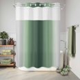 thumbnail image 6 of No Hook Shower Curtain, Green Grey Ombre Shower Curtains for Bathroom with See Through Top Window, Farmhouse Gradient Minimalist Waterproof & Washable Bath Curtain 60"x72", 6 of 9