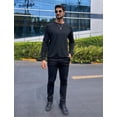 thumbnail image 3 of Pinspark Men's Long Sleeve Shirts Crew Neck T-Shirt Casual Pullover Tees Soft Stretch Basic Tee Shirt with Zipper Pocket, 3 of 7