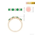 thumbnail image 4 of ANGARA Natural Half Eternity Seven Stone Emerald and Diamond Wedding Ring in 14K Rose Gold for Women (Size-3mm) | May Birthstone, Birthday, Anniversary, Jewelry Gift for Women | Natural Emerald Ring, 4 of 9