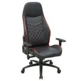 thumbnail image 3 of Furniture of America Consi Faux Leather Gaming Chair, Black, Red, 3 of 12