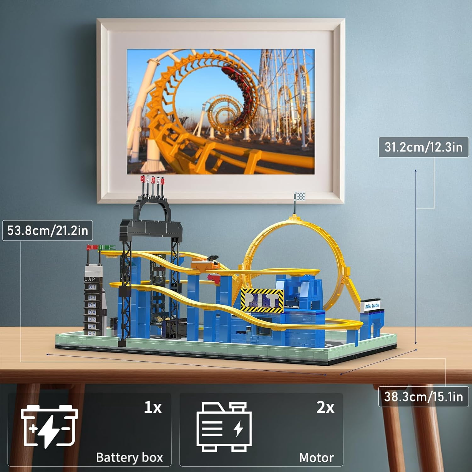 Roller Coaster Building Set, Large Amusement Park Coaster Model Kit with Motors, Whirlwind Coaster Creative Gift for Adults, STEM(1707 PCS)